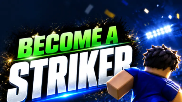 Become A Striker codes screen with rewards and a stadium backdrop