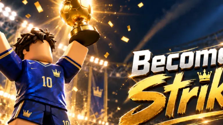 Become A Striker World Cup winner lifting the trophy in a packed stadium